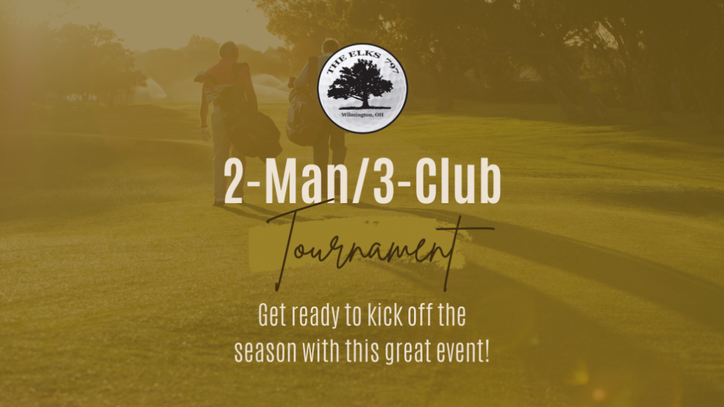 2-Man/3-Club tournament flyer